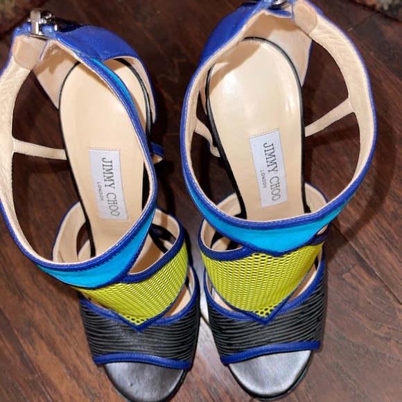 LYTHE BLACK EMBOSSED LEATHER, ACID YELLOW HONEYCOMB - Picture 2 of 6